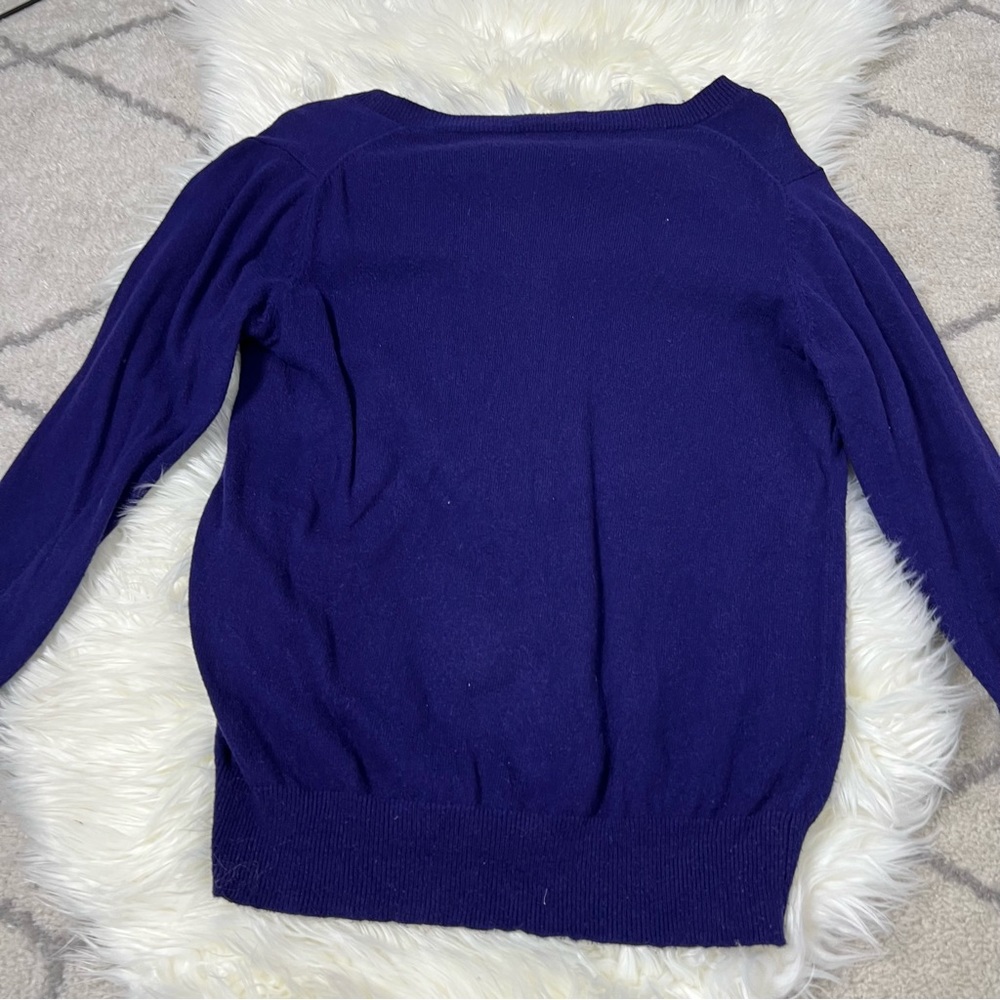 Lightweight Blue V Neck Sweater M - Picture 3 of 11